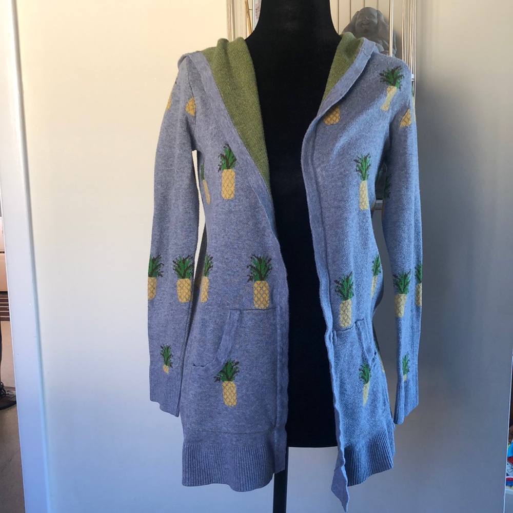 ✿ pineapple hooded cardigan ✿